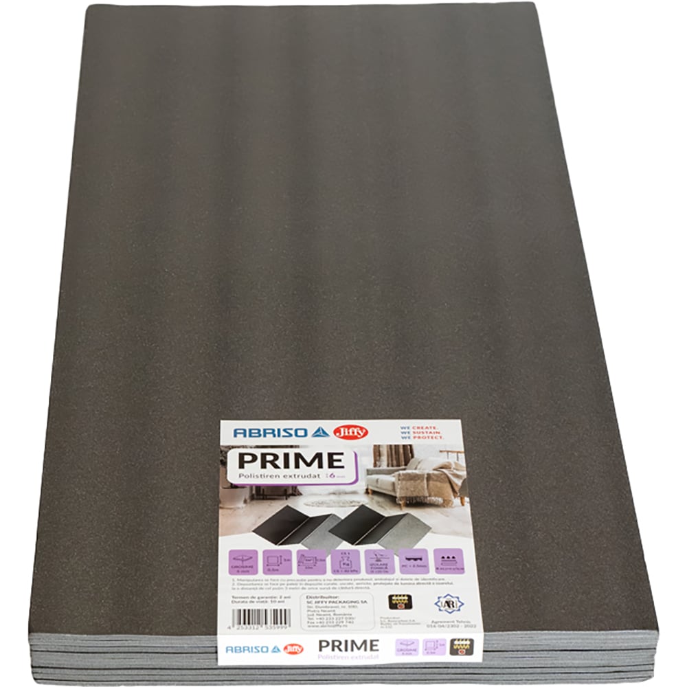 Izolator parchet, polistiren extrudat, grosime 6 mm, 50 x 100 cm, negru