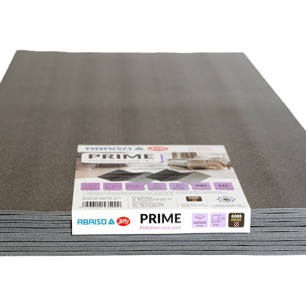 Izolator parchet, polistiren extrudat, grosime 6 mm, 50 x 100 cm, negru