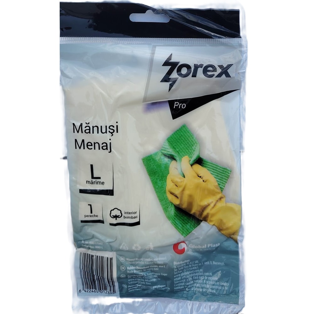 Manusi menaj ZOREX Pro, cauciuc, marime L, galben