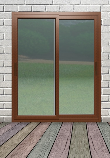 Usa exterior FENSTERWELT, cu geam, 1 camere, glisare, aluminiu, 180 x 200 cm, maro