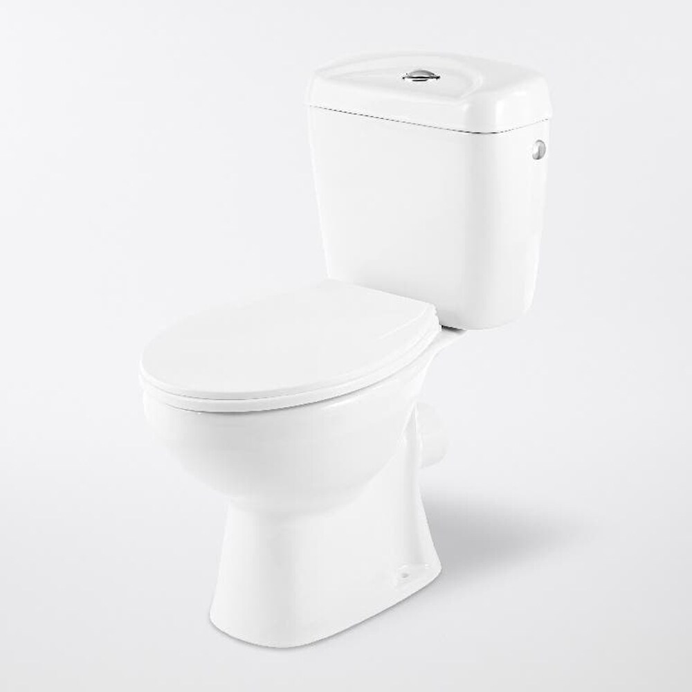 Set vas WC si rezervor Tapia, evacuare orizontala, montare pe pardoseala, ceramica, 3/6 l, alb