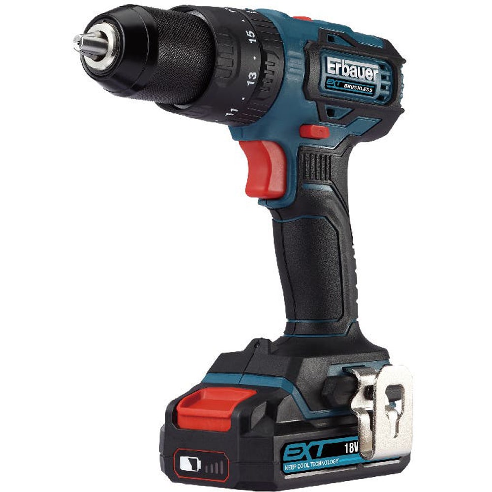 Masina de gaurit si insurubat cu percutie (Bormasina) Erbauer EDD18-Li-2, 18V, 2Ah, 1600rpm, 50Nm