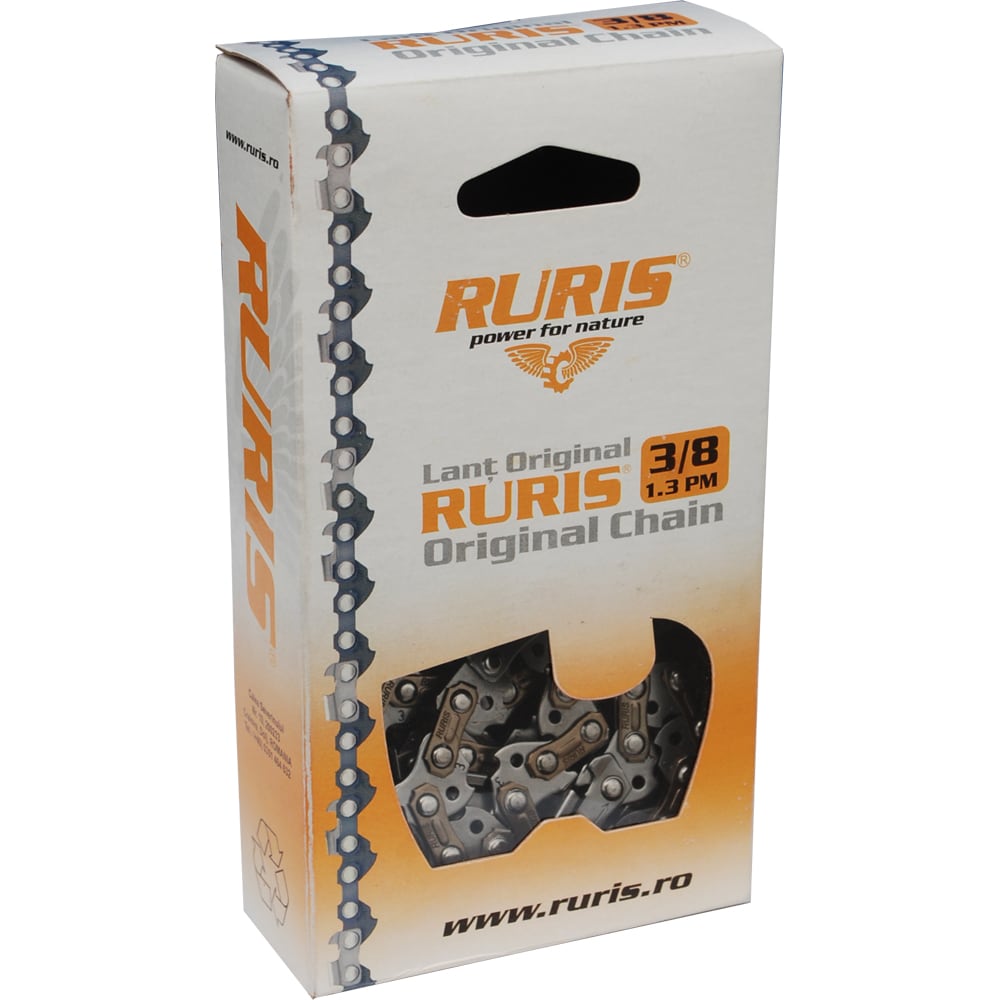 Lant pentru drujba/motofierastrau Ruris, 3/8 pas lant, 26 dinti, 35 cm