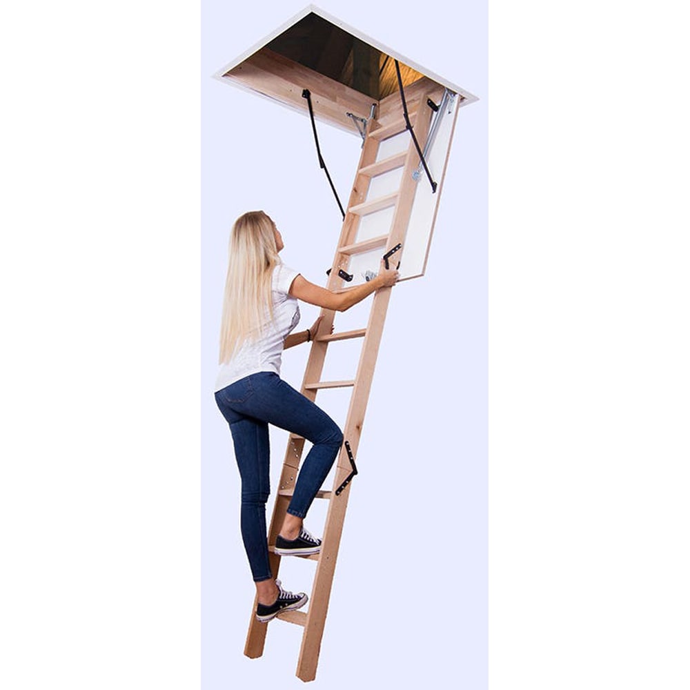 Scara mansarda, 110 x 80 x 280 cm, fag, maro