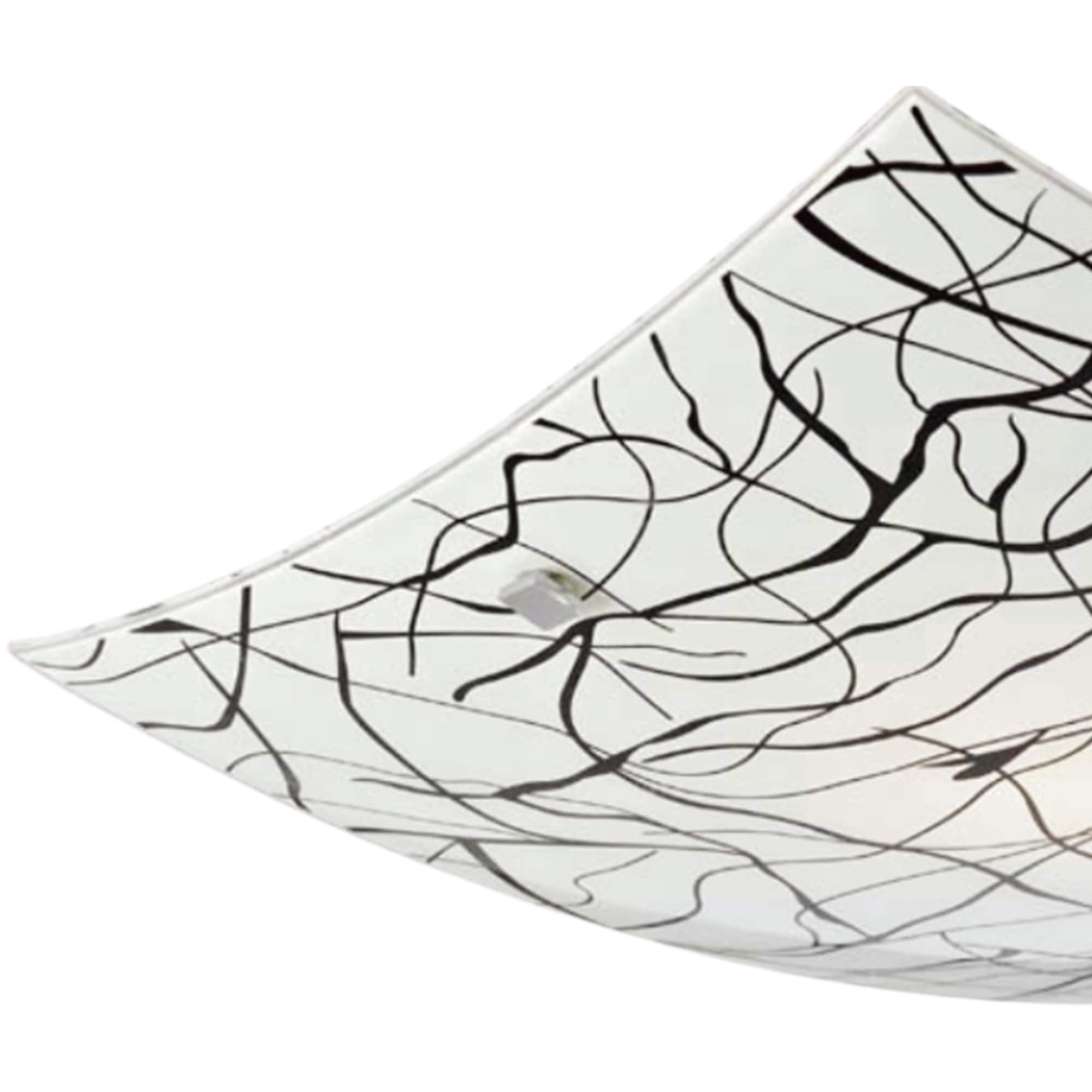 Plafoniera, 75 W, alb si negru, metal si sticla  Elysia