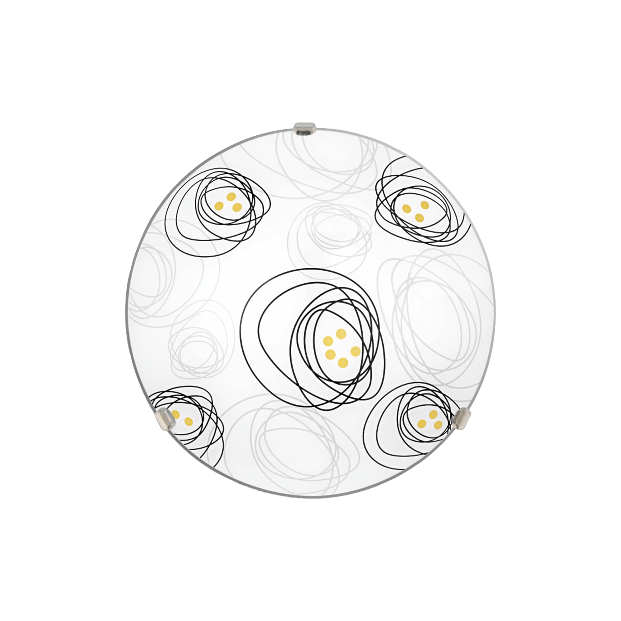 Plafoniera LED, 1 x E27, crom si alb, metal si sticla, 25 cm    Klausen Vulcan