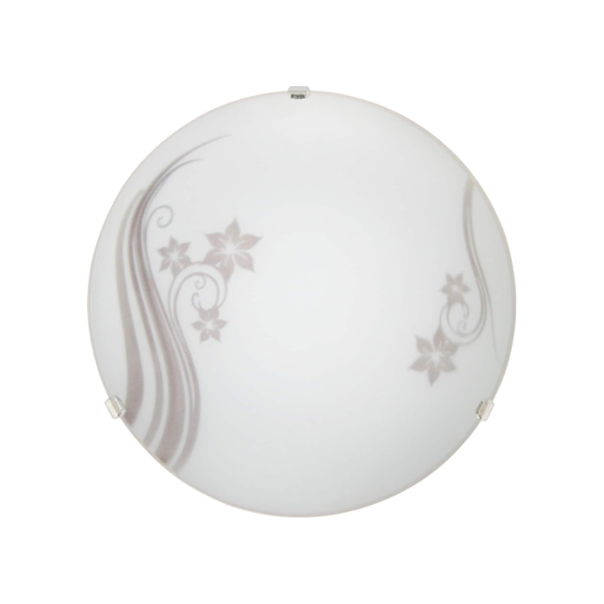 Plafoniera, 1 x E27, alb, metal si sticla, 25 cm    Klausen Flos