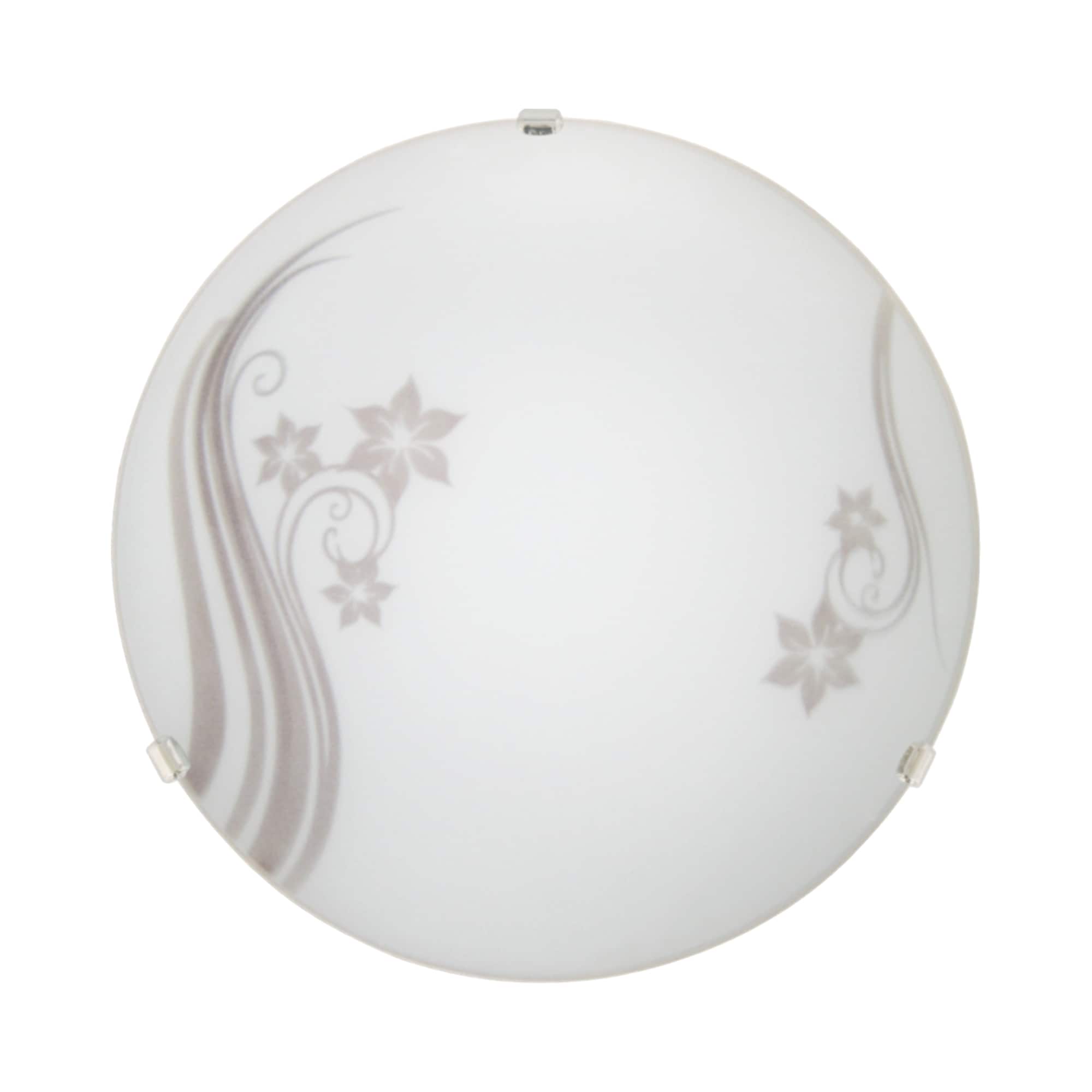 Plafoniera, 1 x 60W, alb, metal si sticla, 30 cm    Klausen Flos