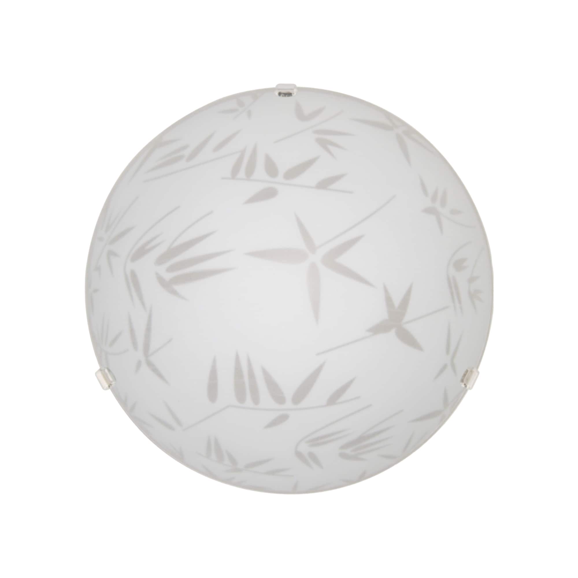 Plafoniera, 1 x E27, alb, metal si sticla, 25 cm    Klausen Petal