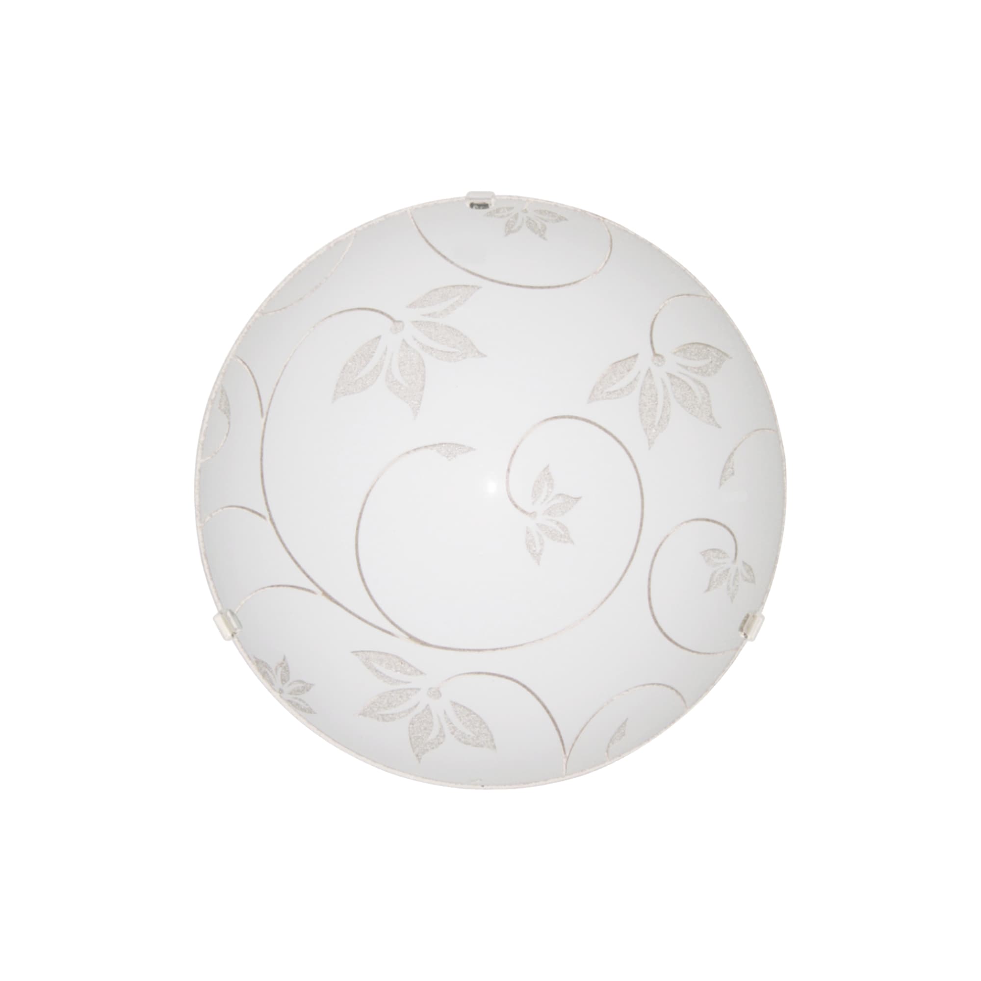 Plafoniera, E27, alb, metal si sticla, 25 cm    Klausen Leaf