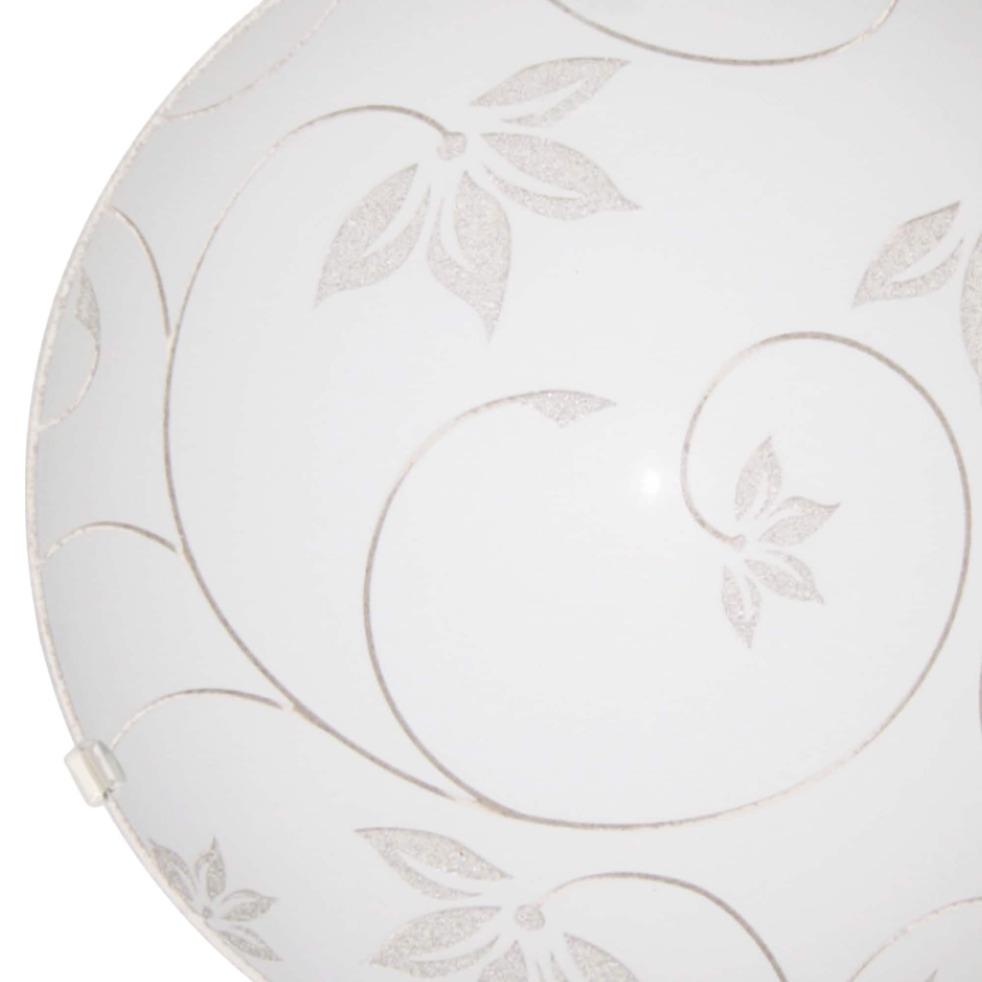 Plafoniera, 1 x E27, alb, metal si sticla, 30 cm    Klausen Leaf