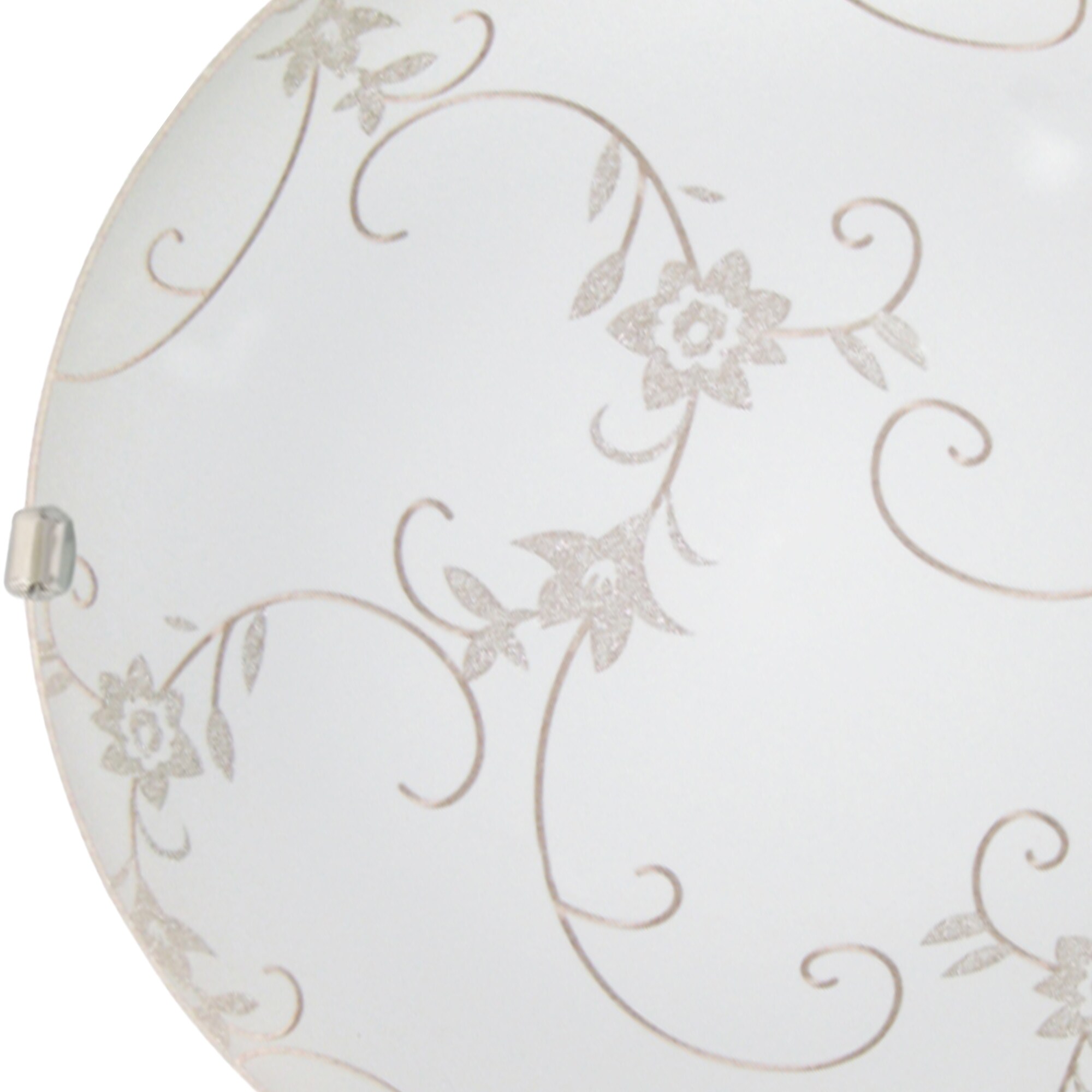 Plafoniera, 1 x 75 W, alb, metal si sticla, 25 cm    Klausen Floro