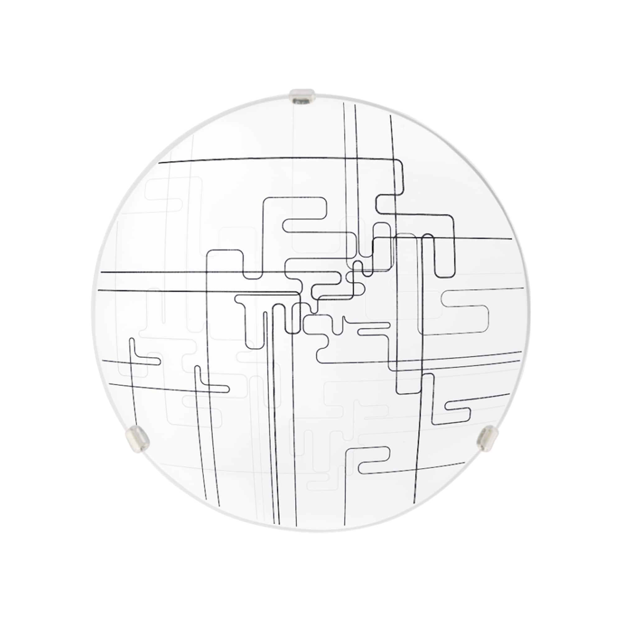 Plafoniera, alb, metal si sticla, 30 cm    Klausen Tetrix