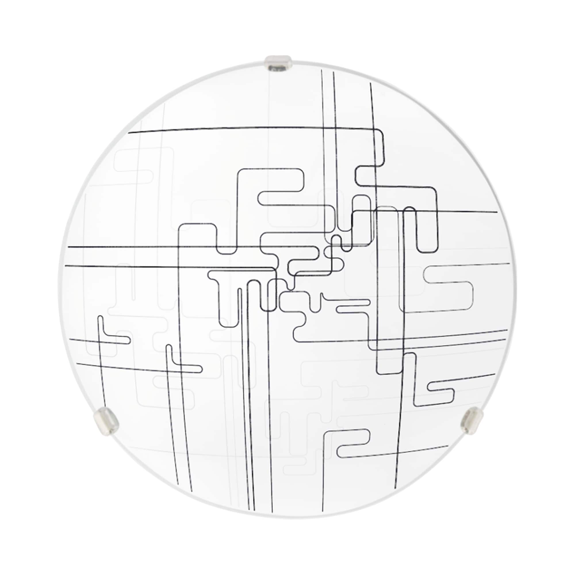 Plafoniera, 1 x E27, alb, metal si sticla, 40 cm    Klausen Tetrix