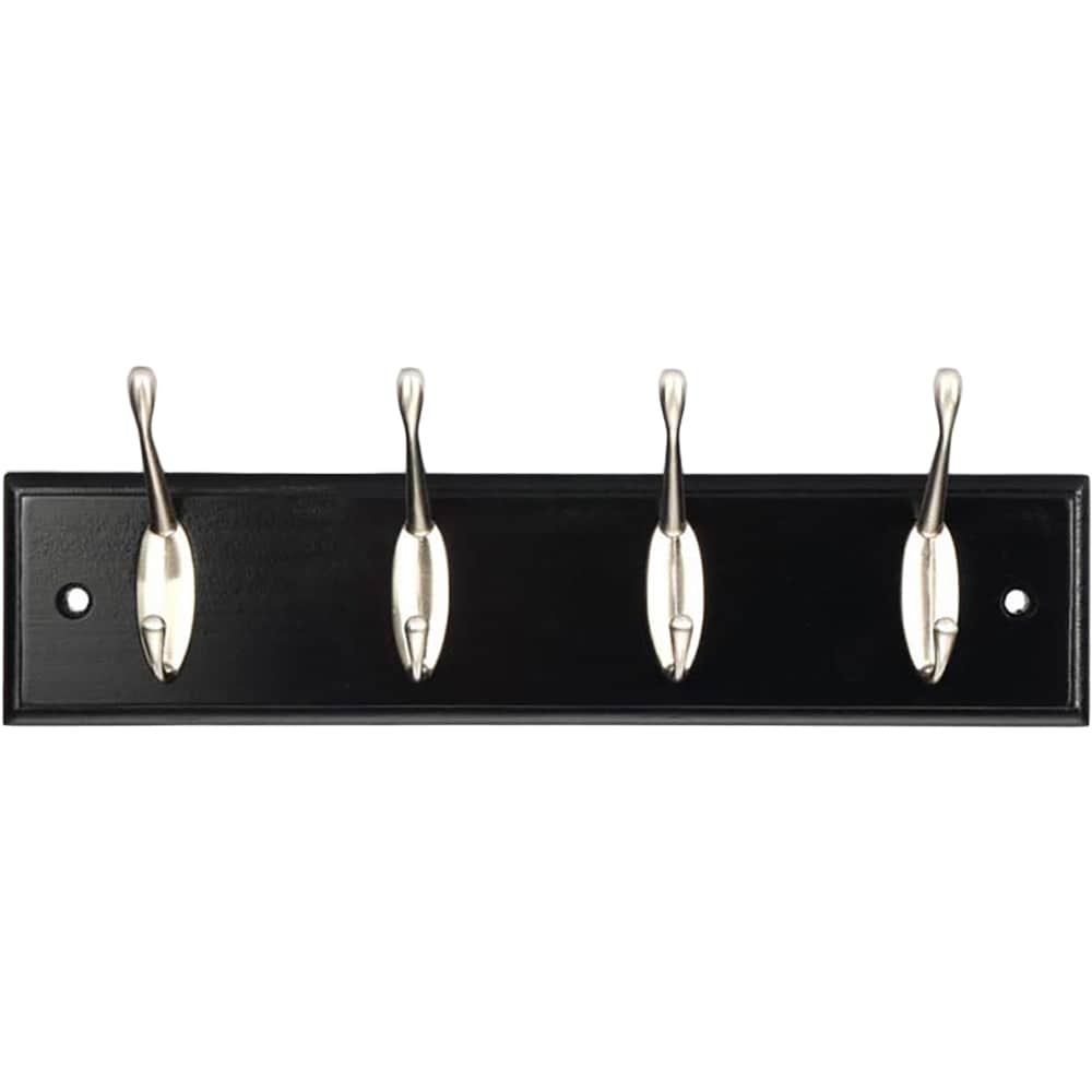 Cuier perete, 4 agatatori, lemn, negru