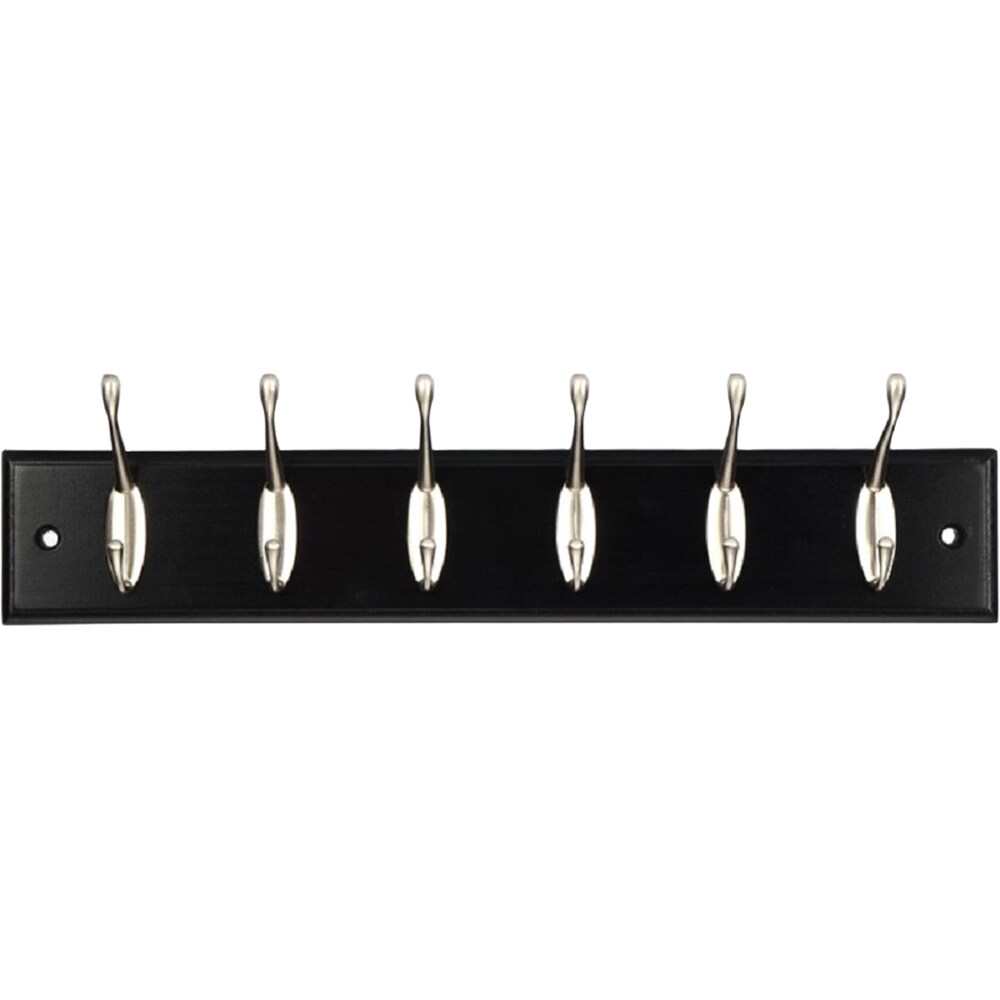 Cuier perete, 6 agatatoare, lemn, negru