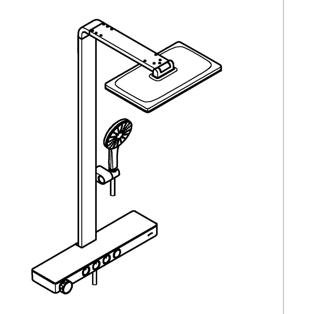 Sistem dus GROHE Rainshower Aqua Pure 100961KI00, termostat, 3 functii, crom