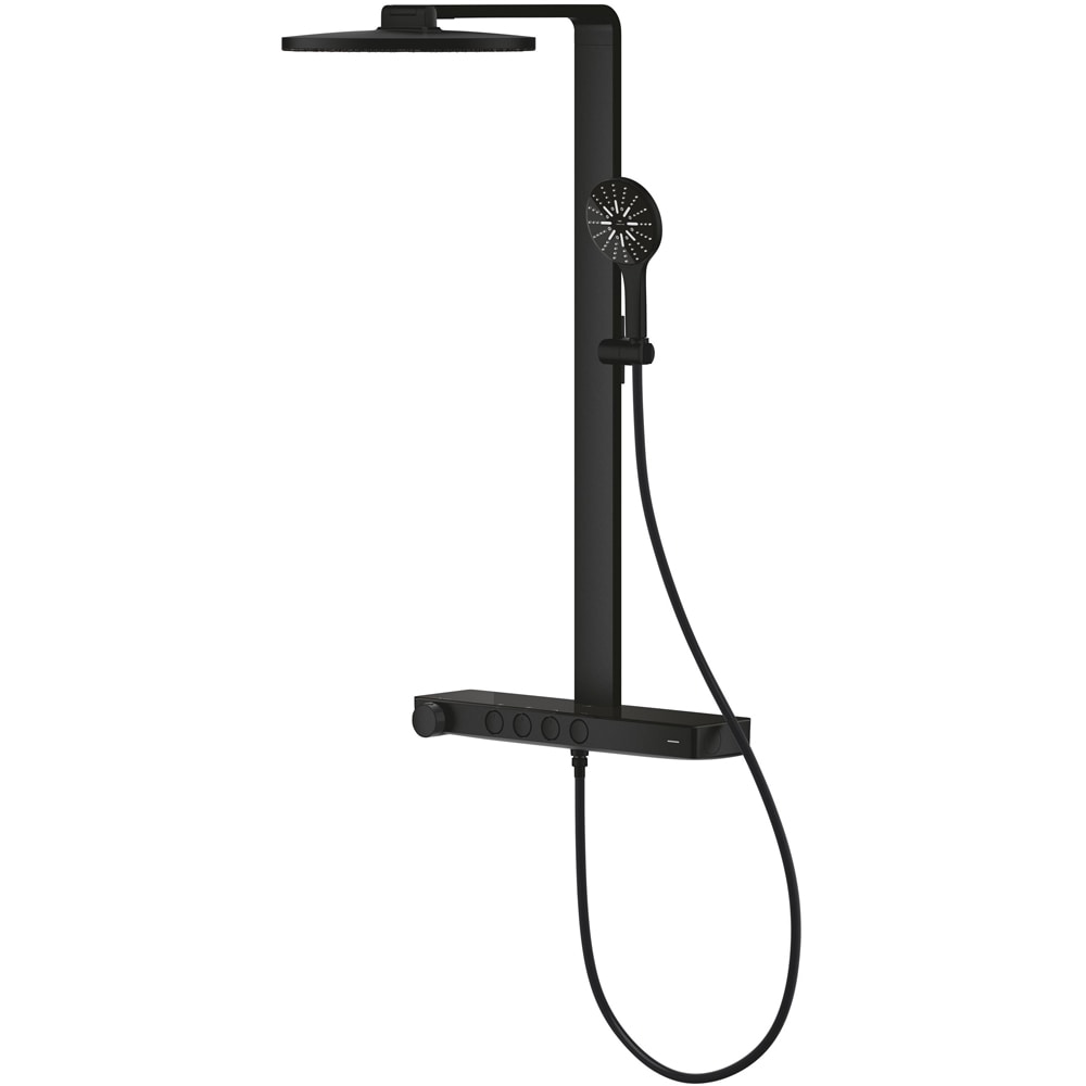 Sistem dus GROHE Rainshower Aqua Pure 100964KF00, termostat, 3 functii, negru