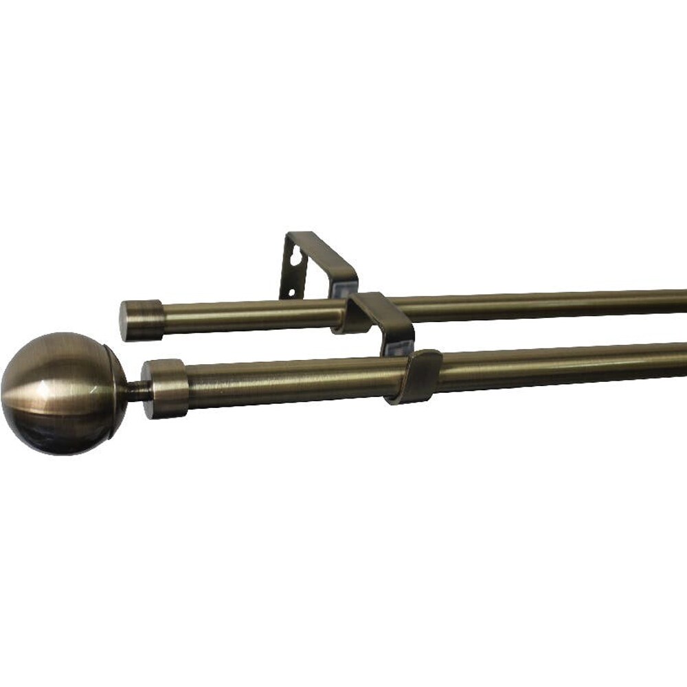 Set galerie dubla extensibila GoodHome Antiki, metal, 330 / 200 cm, diametru 19 mm, auriu