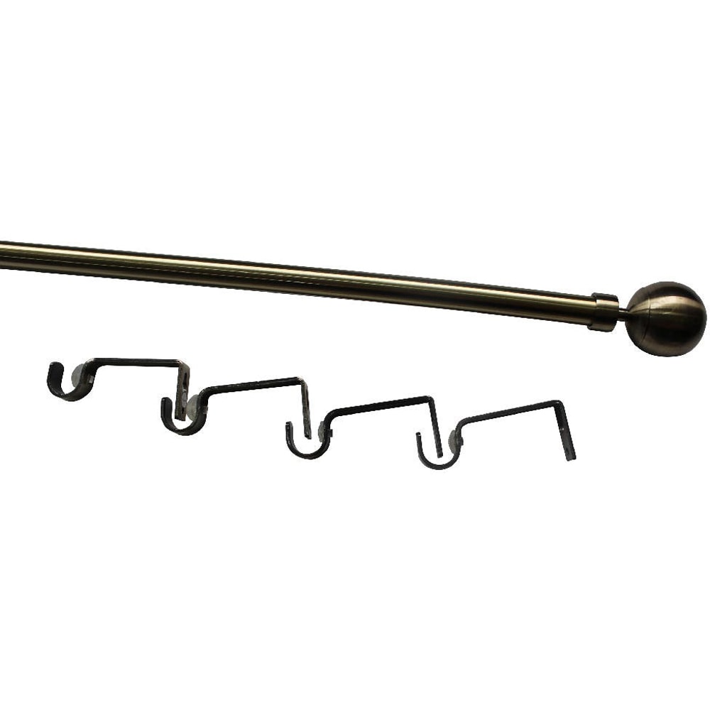 Set galerie simpla extensibila GoodHome Antiki, metal, auriu, 330/200 cm, diametru 19 mm