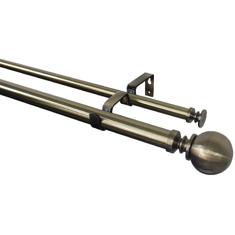 Set galerie dubla extensibila GoodHome Antiki, metal, 210/120 cm, diametru 28 mm, auriu