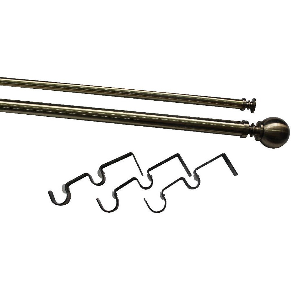 Set galerie dubla extensibila GoodHome Antiki, metal, 210/120 cm, diametru 28 mm, auriu