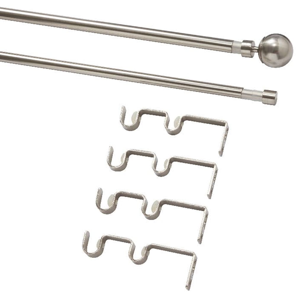 Set galerie dubla extensibila GoodHome Athens, metal, 120-210 cm, gri