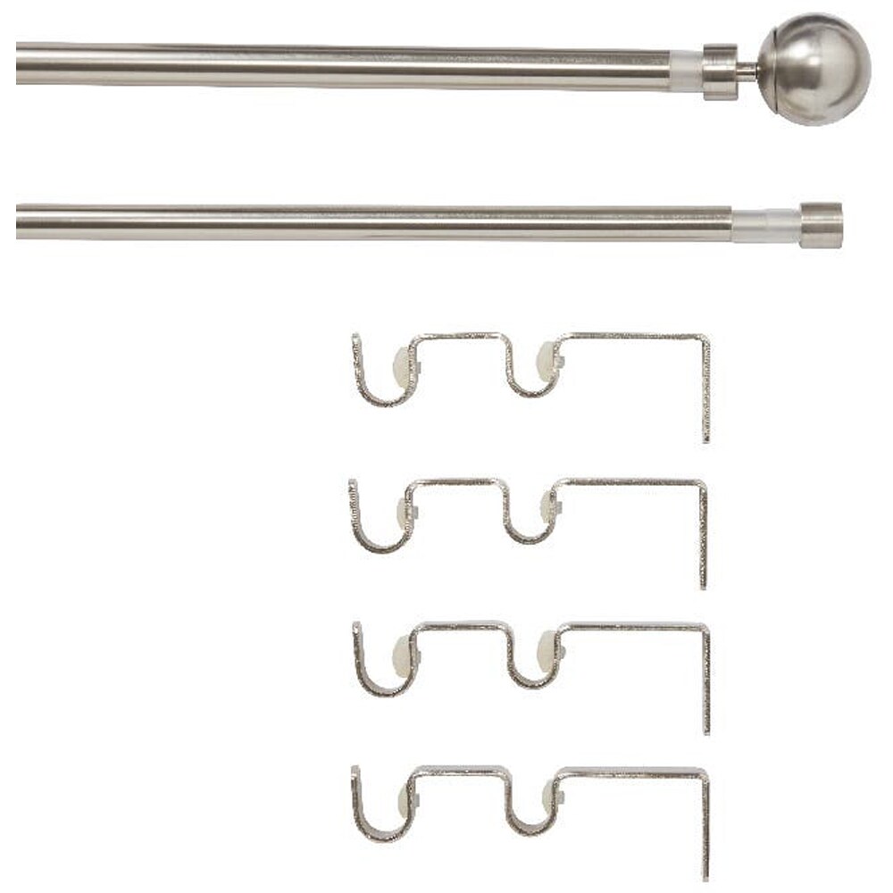 Set galerie dubla extensibila GoodHome Athens, metal, 120-210 cm, gri