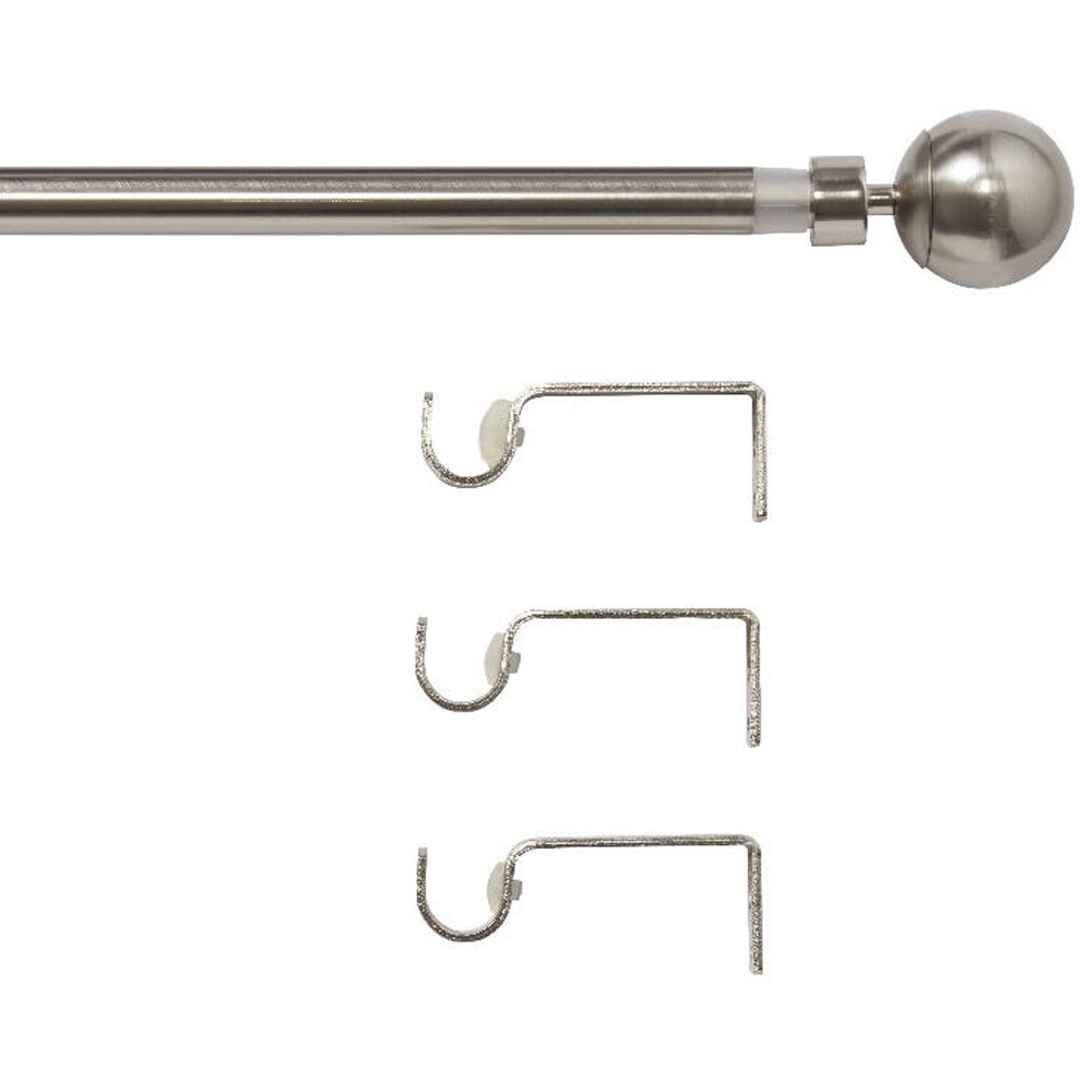 Set galerie simpla extensibila GoodHome Athens, metal 330/200 cm, diametru 19 mm, gri