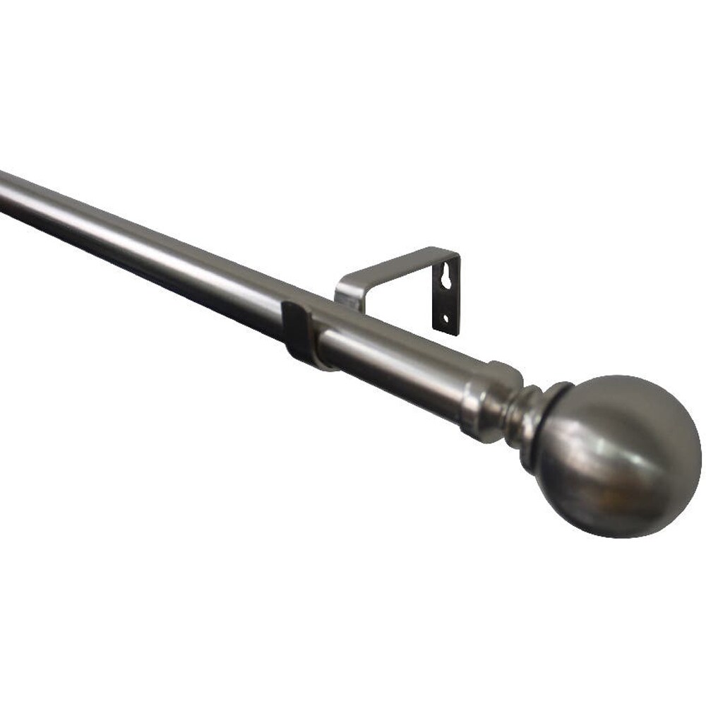 Set galerie extensibila GoodHome Athens, simpla, metal, 330/200 cm, diametru 28 mm, gri