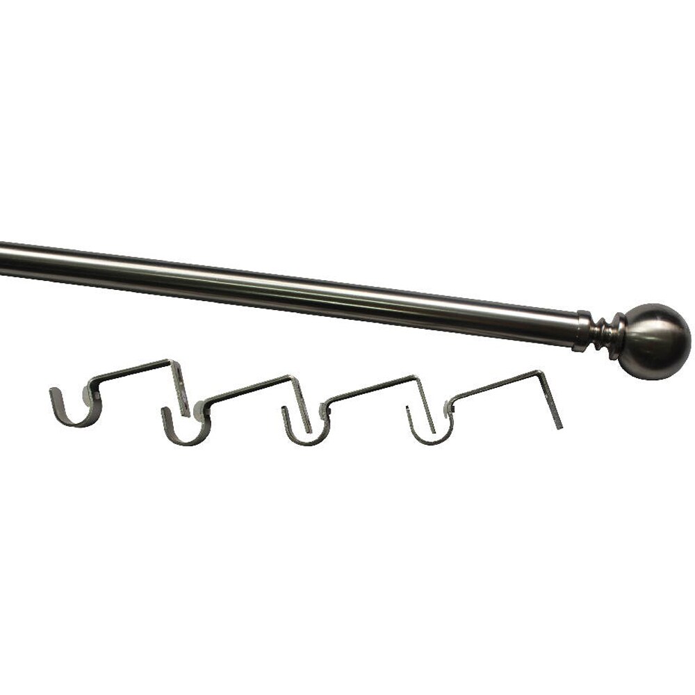 Set galerie extensibila GoodHome Athens, simpla, metal, 330/200 cm, diametru 28 mm, gri