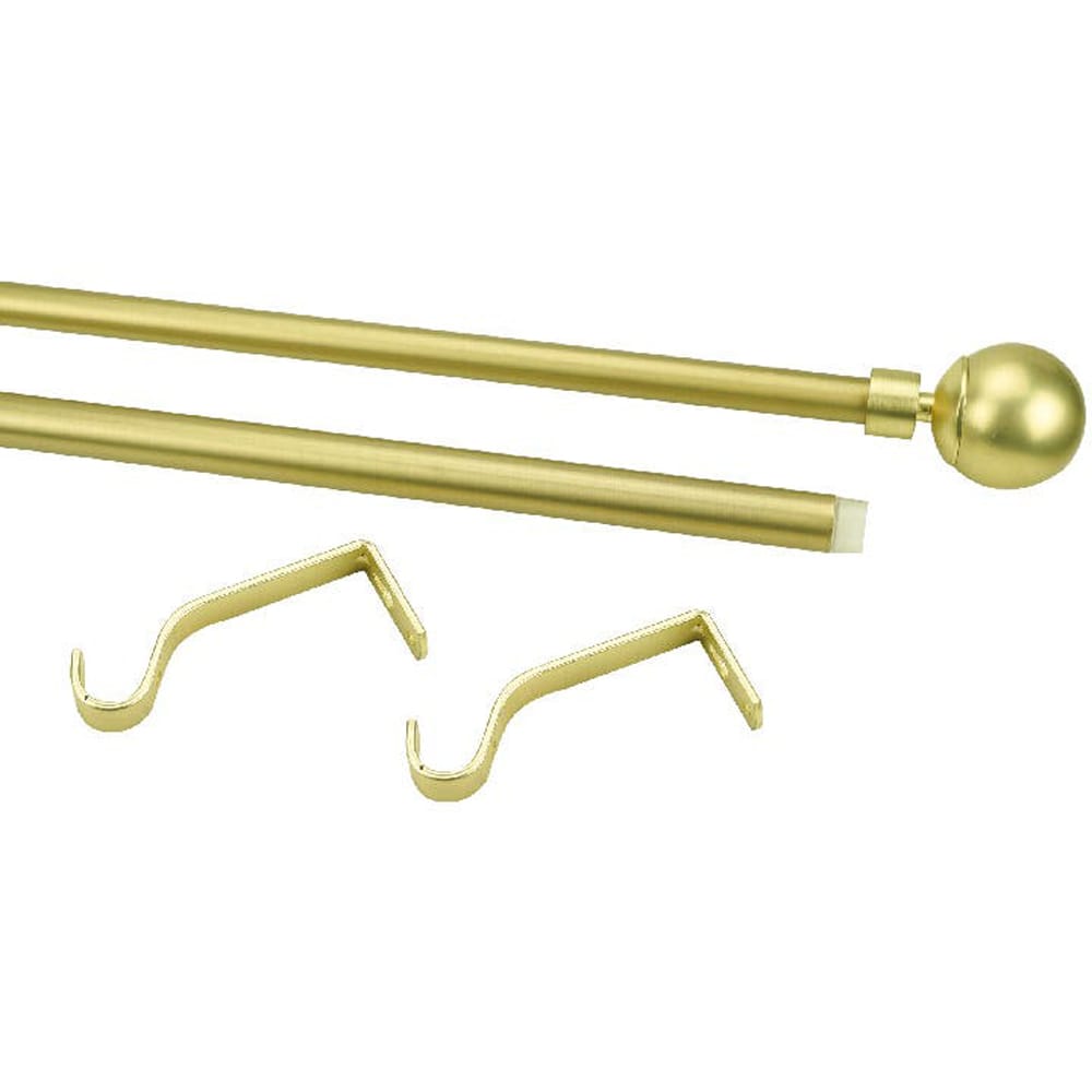 Set galerie simpla extensibila GoodHome Elasa, metal, auriu, 210/120 cm, diametru 19 mm, auriu