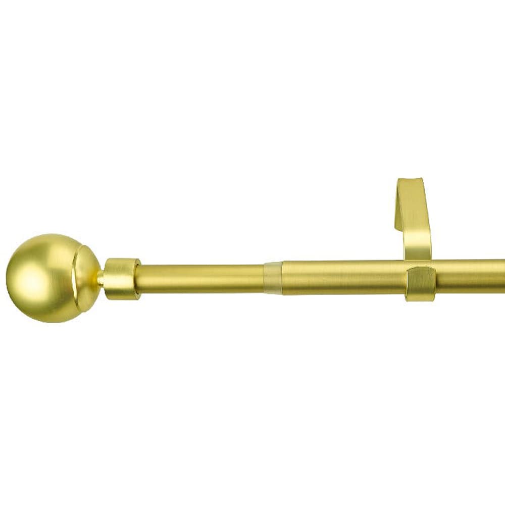 Set galerie simpla extensibila GoodHome Elasa, metal, auriu, 210/120 cm, diametru 19 mm, auriu