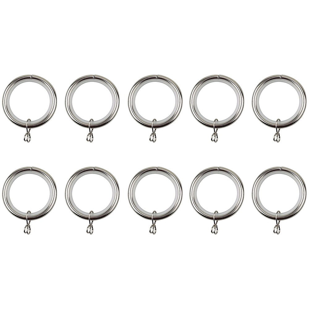 Set 10 inele perdea GOODHOME Olympe, metal, 6.2 cm, argintiu