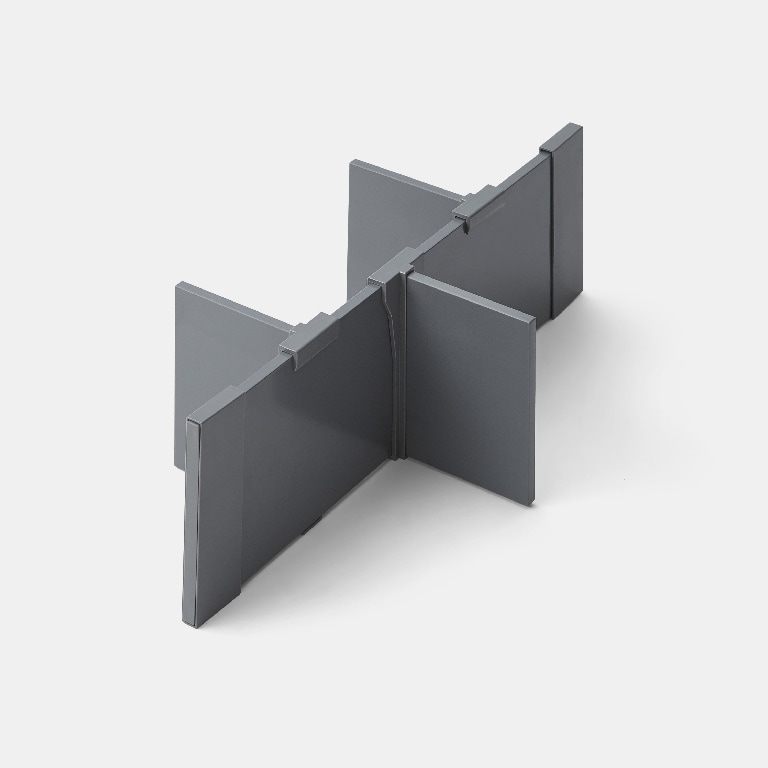 Separator sertar GOODHOME, metal, 20.4 x 44 cm, gri