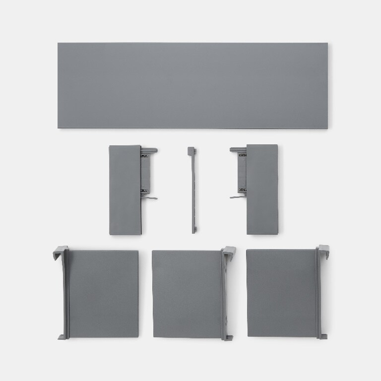 Separator sertar GOODHOME, metal, 20.4 x 44 cm, gri