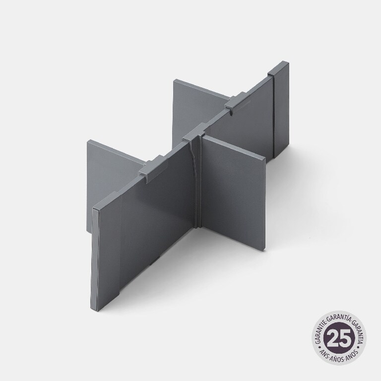 Separator sertar GOODHOME, metal, 20.4 x 44 cm, gri