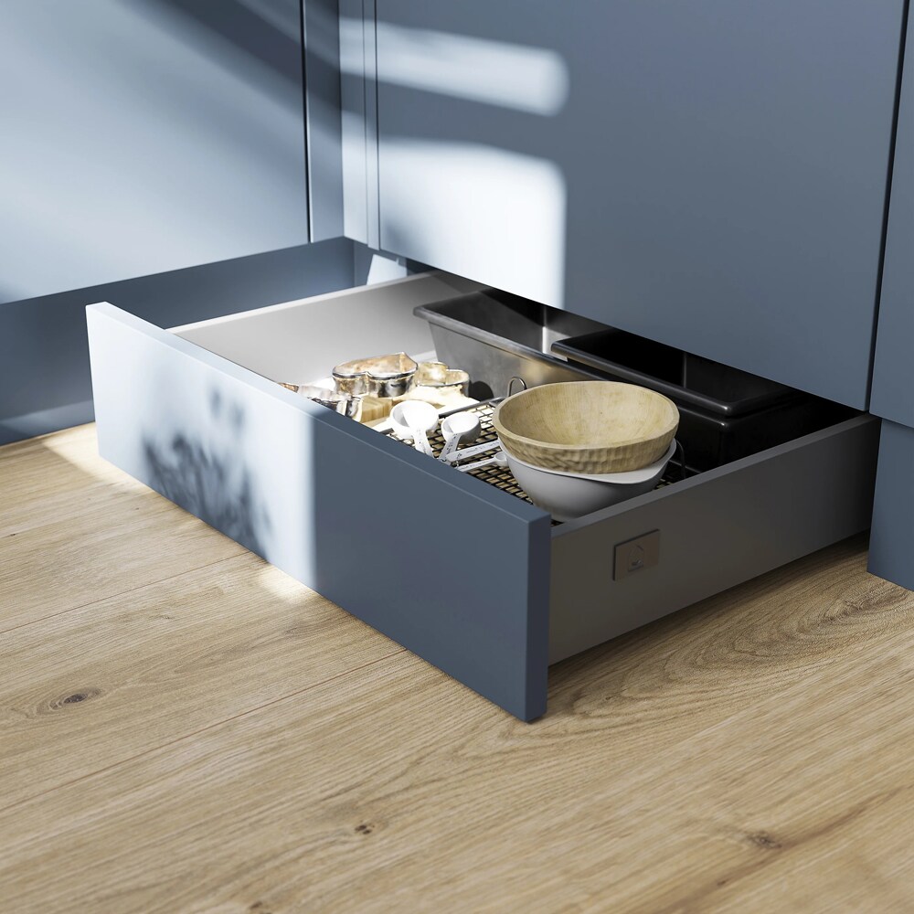 Kit pentru montaj sertar in plinta GOODHOME Soto, otel, 3.5 x 0.5 x 1.3 cm, gri