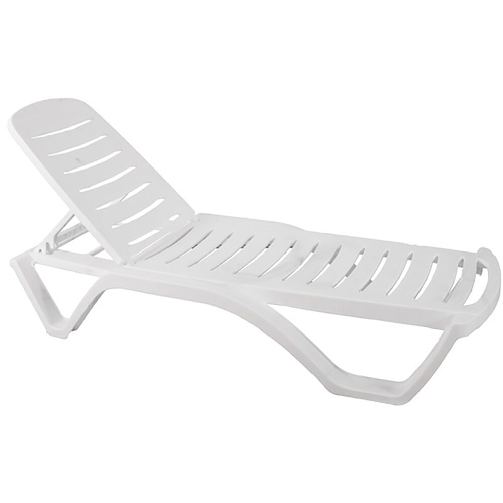 Sezlong plaja Napochim, plastic, 200 x 72 x 30 cm, alb