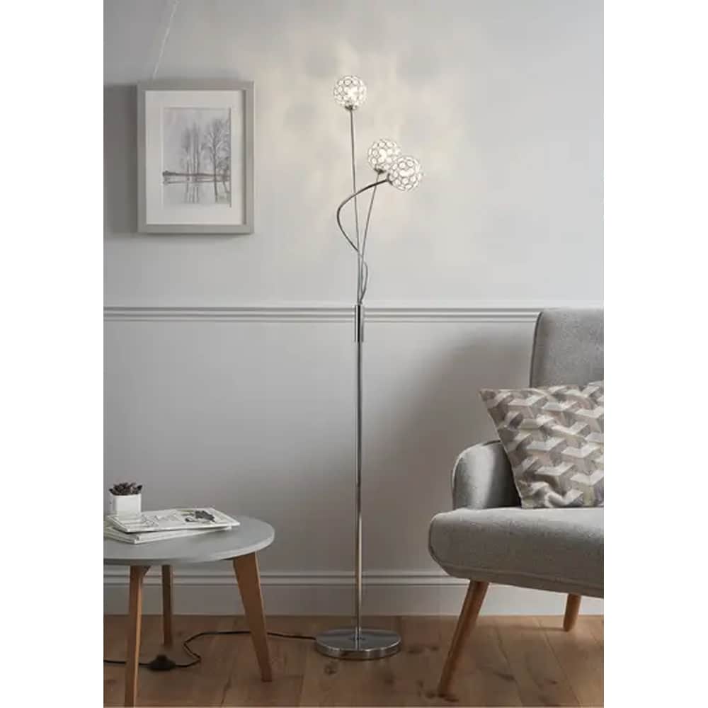 Lampa podea GOODHOME Carnavon, 40W, G9, argintiu