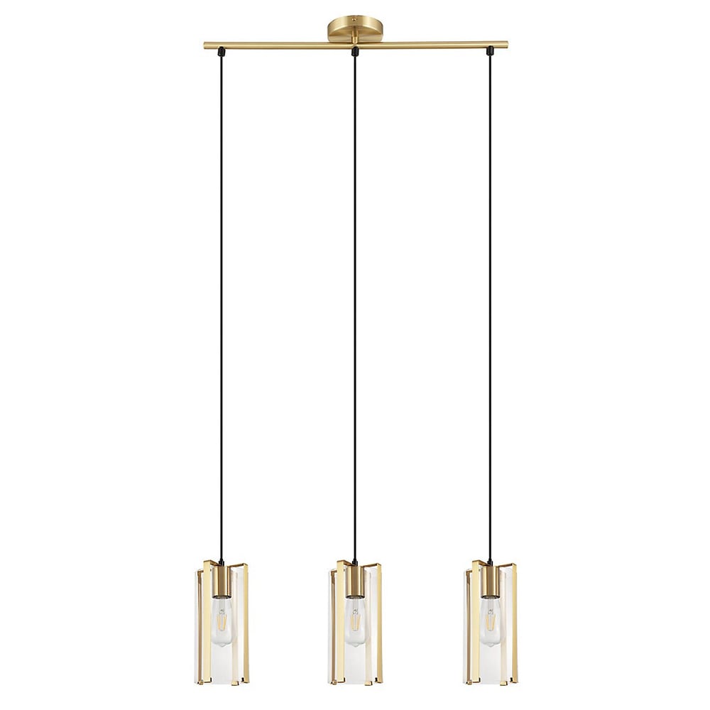 Pendul GOODHOME Saiphi, E27, 60W, 3 becuri, auriu