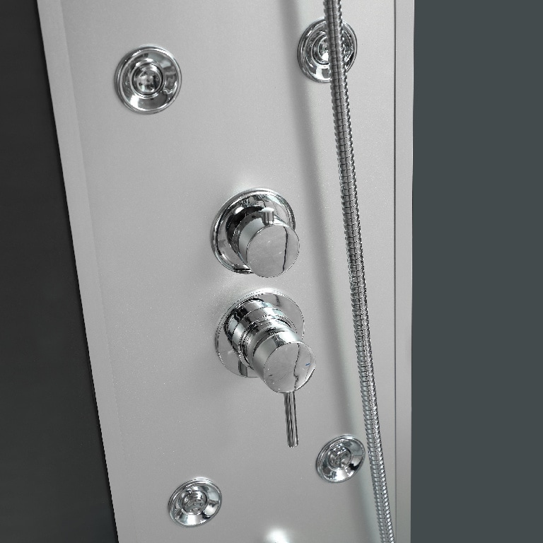 Cabina dus cu hidromasaj GoodHome Onega, dreptunghiulara, 85 x 170 x 215 cm, sticla securizata 5mm, profil argintiu