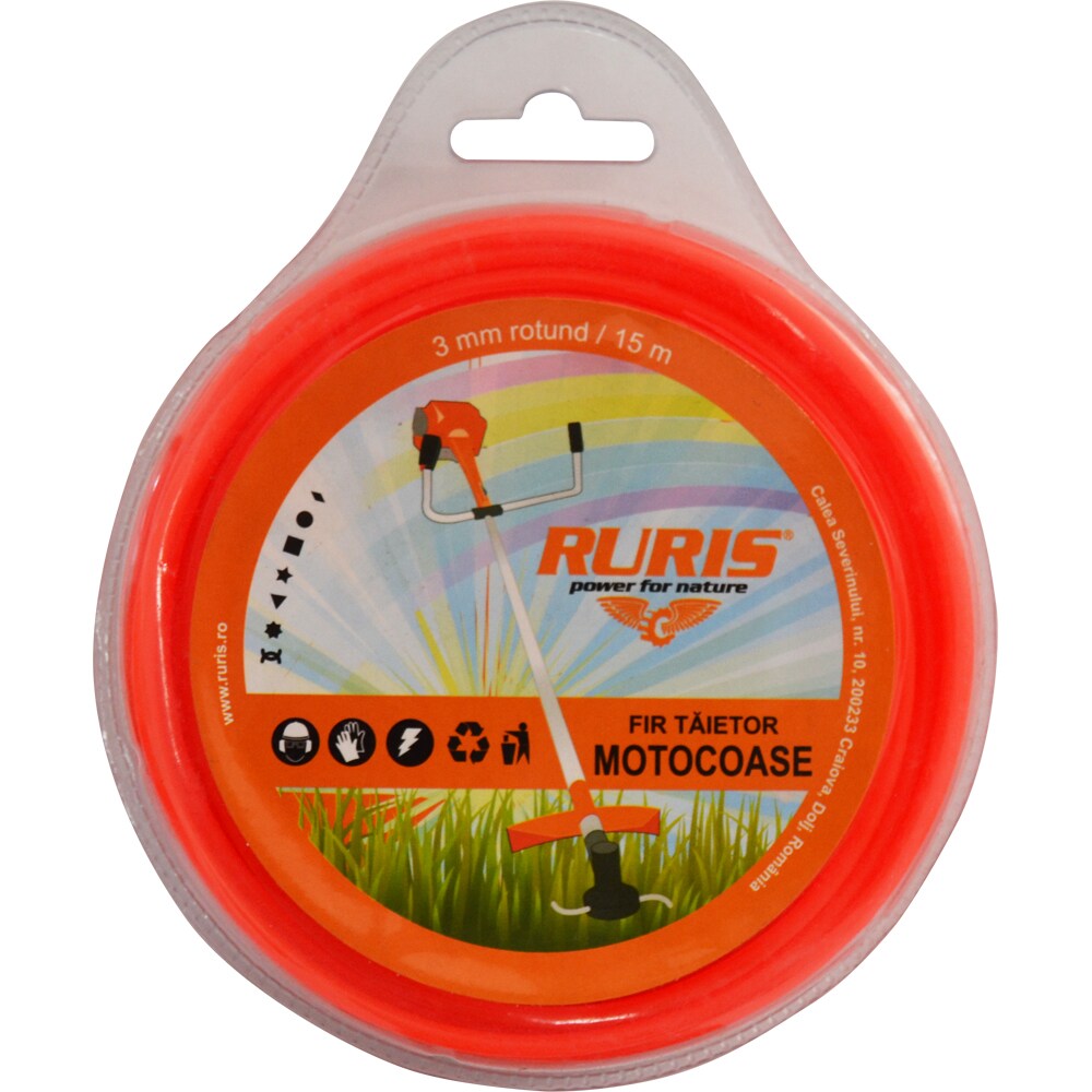 Fir trimmer Ruris, 3.0mm (rotund), 15m, portocaliu