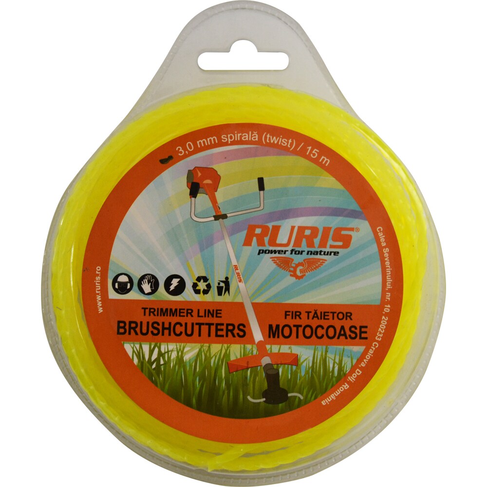 Fir trimmer Ruris, 3.0mm (spirala), 15m, galben