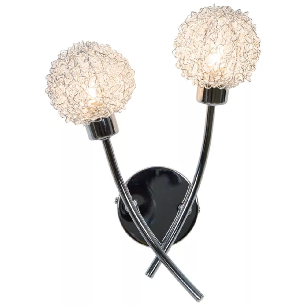 Aplica de perete Phaidros GoodHome, 2  G9, LED compatibil, argintiu