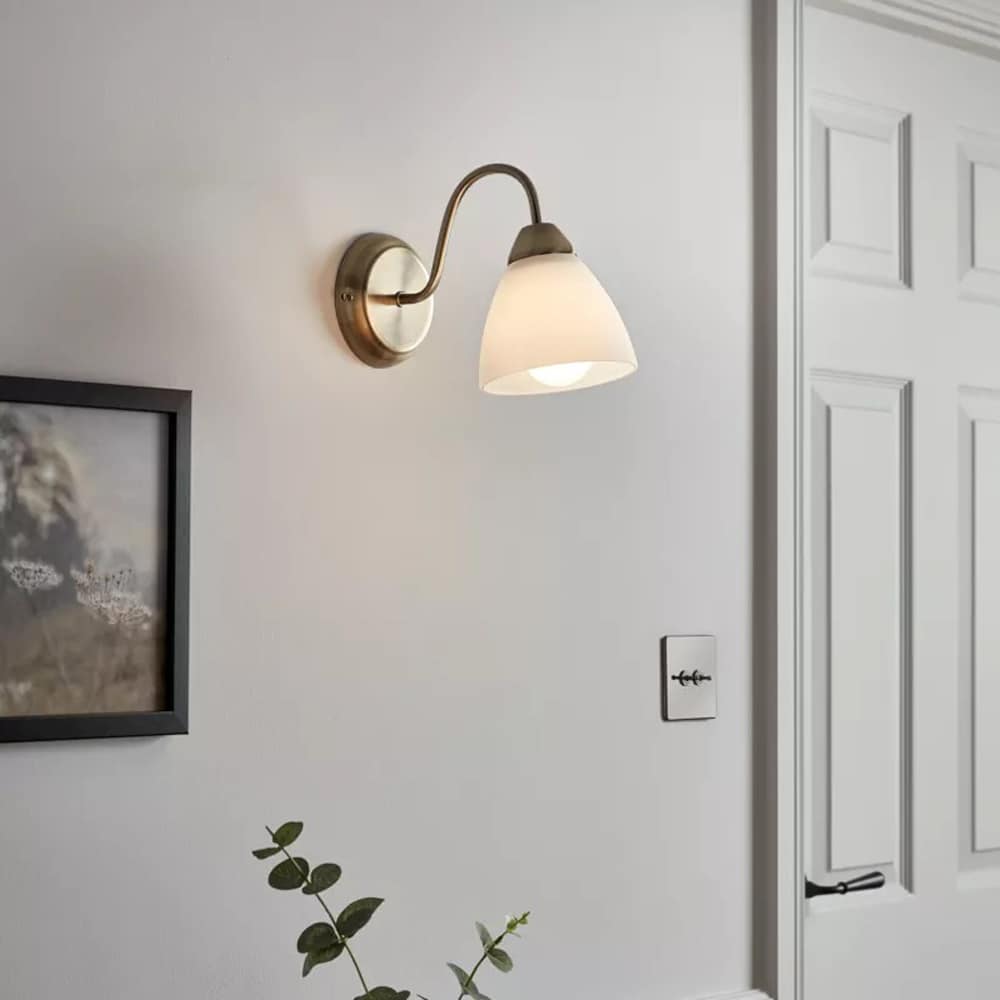 Aplica de perete Saucats GoodHome, E27, LED compatibil, auriu