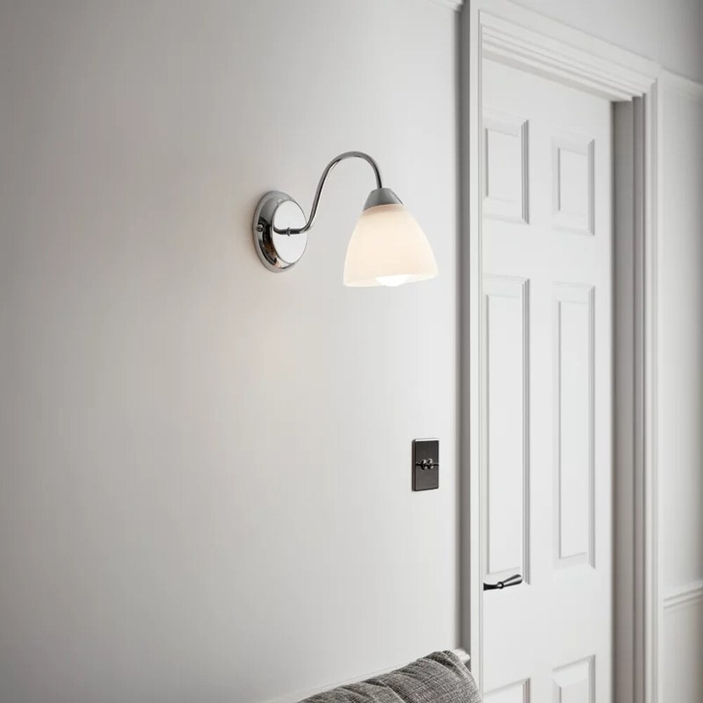 Aplica de perete Saucats GoodHome, E27, LED compatibil, argintiu