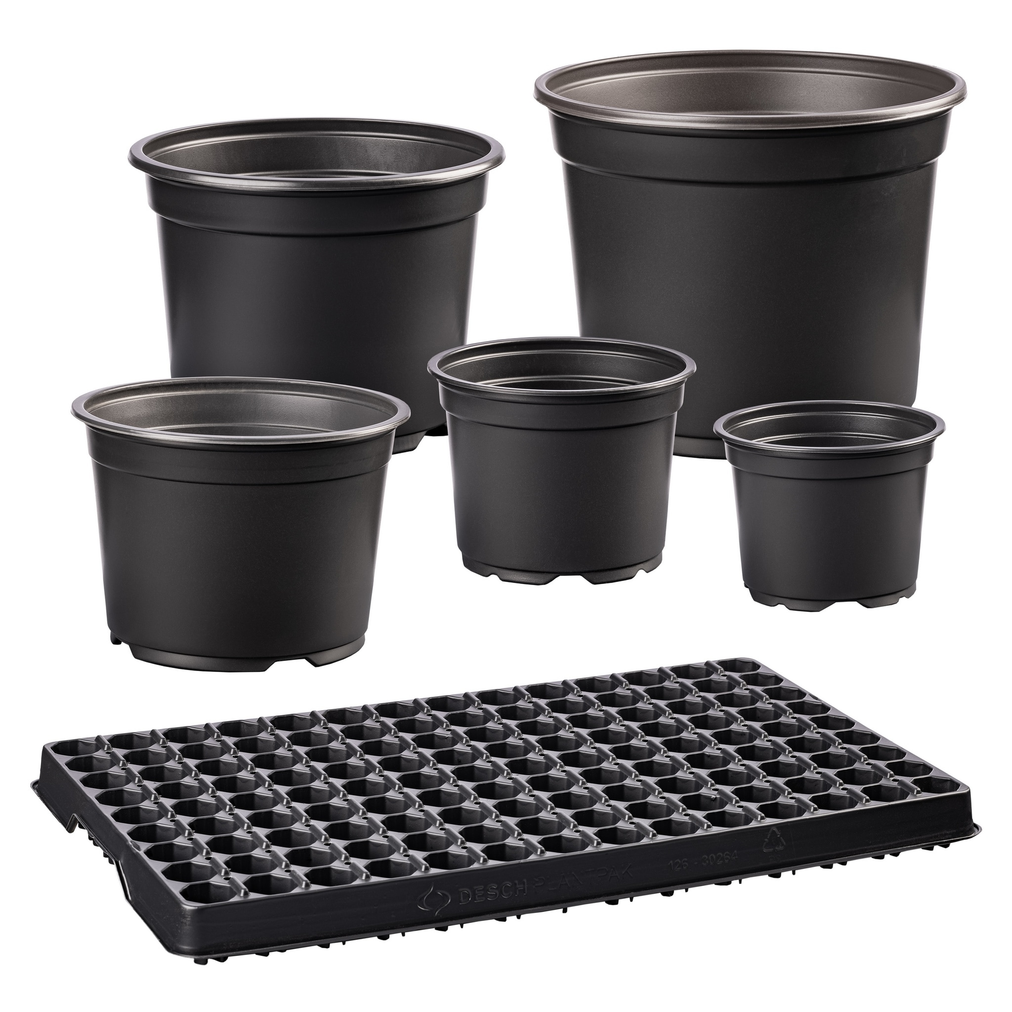 Ghiveci flori, plastic, D 10.5 cm, negru
