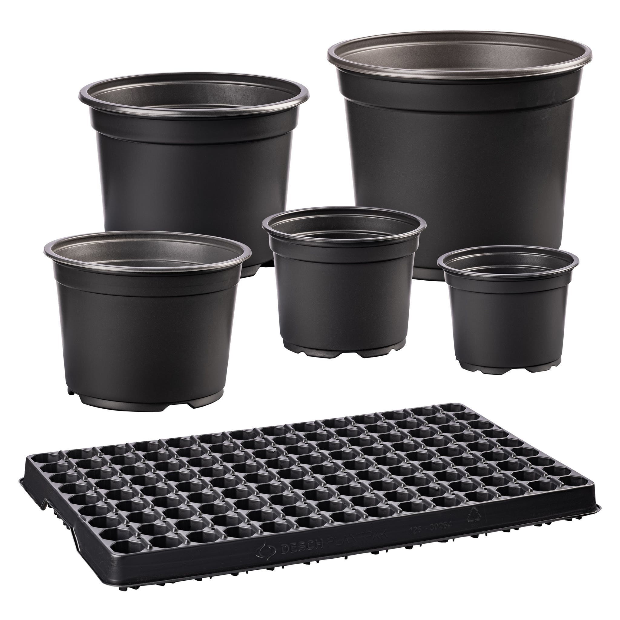 Ghiveci rotund, plastic, 9 cm, negru