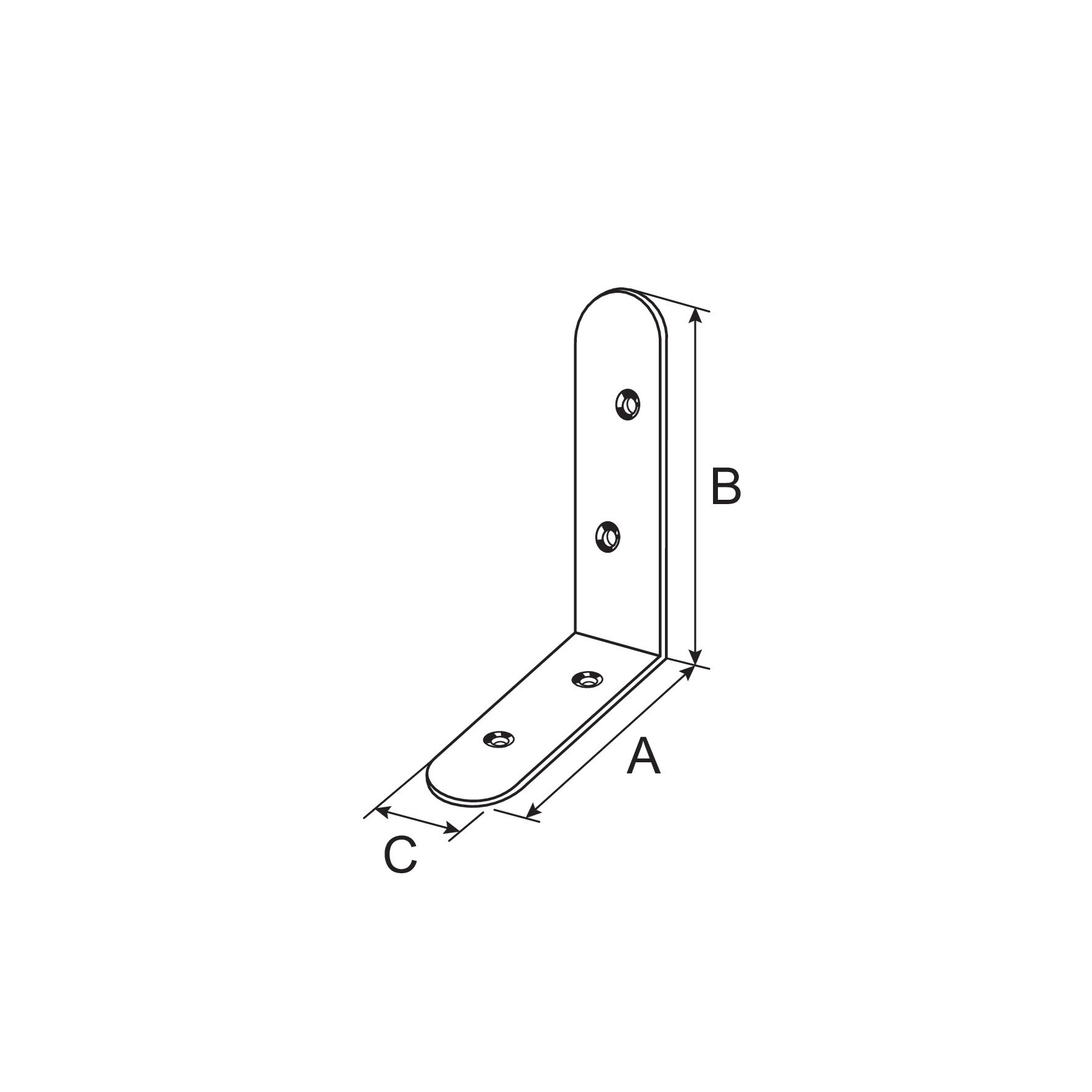 Coltar plat unghiular SUKI, 100 x 100 x 20 mm, gri